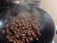 Mature Spanish stepmom shares cooking lessons and oral sex