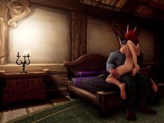 红发熟女在Warcraft启发的3D色情片中变得淘气