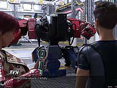 太空搁浅的青少年在hentai视频中遇到了一个半人半机器人的女孩